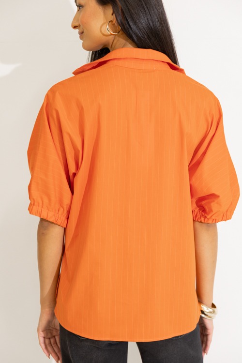 トップス Cooran Sloan Top, Orange Pinstripe - New Arrivals - The Blue Door